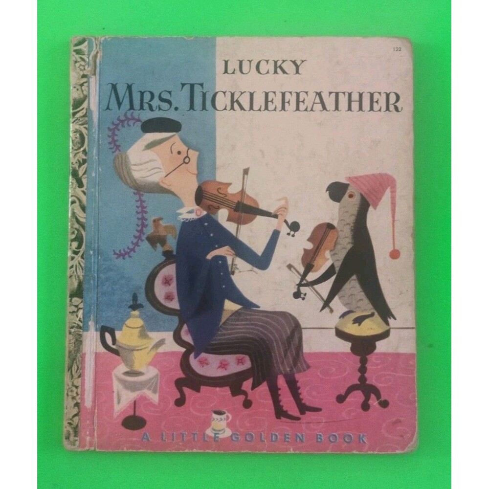 VINTAGE LITTLE GOLDEN BOOK "LUCKY MRS. TICKLEFEATHER" 1951 FIRST EDITION "A"